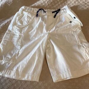 Polo Ralph Lauren boys size 14 cream drawstring pull-up cargo style shorts